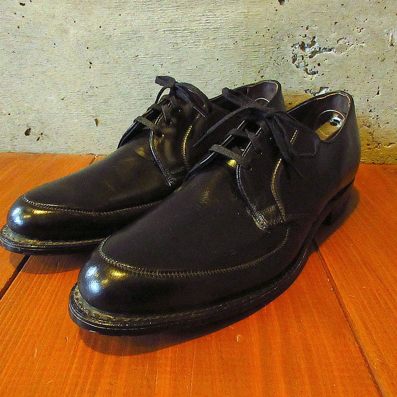 ビンテージ60's70's○DEADSTOCK Randcraft Uチップシューズ 黒 si