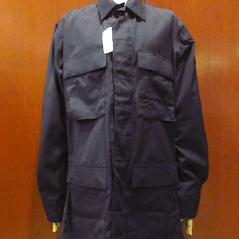 ビンテージ90's○DEADSTOCKミリタリーBDUジャケット黒size S-LONG○25