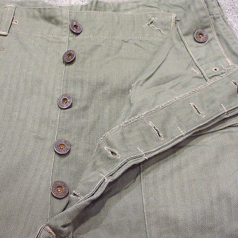 ビンテージ40's○USMC P-44 HBTモンキーパンツ実寸W82cm ビンテージ40's○USMC P-44 HBTモンキーパンツ実寸W82cm