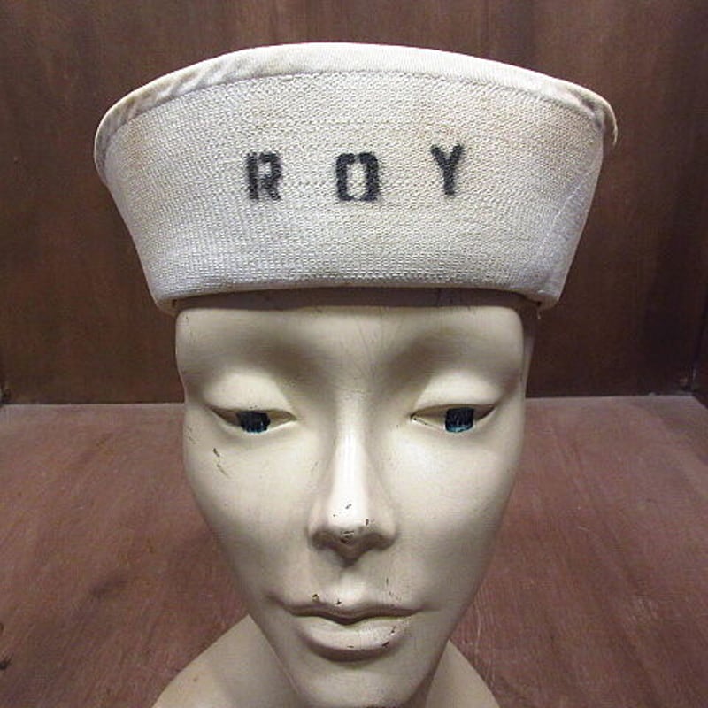 US.NAVY 80's ステンシル 入りセーラー ハット ビンテージ80's○U.S.NAVYステンシル入りセーラーハット7 1/4