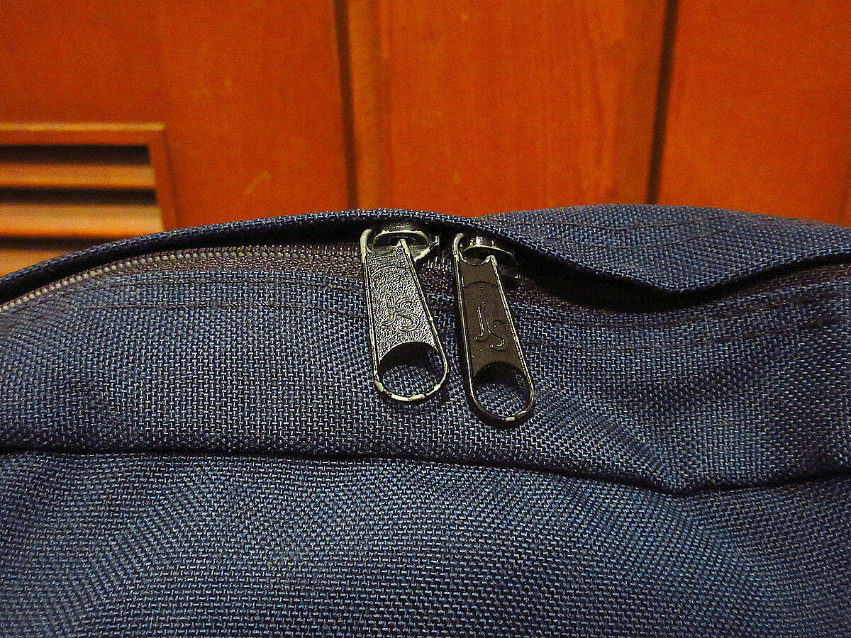 JANSPORT ボトムレザーバックパック　USA製 MADE IN U.S.A. JANSPORTボトムレザーナイロンバックパック紺