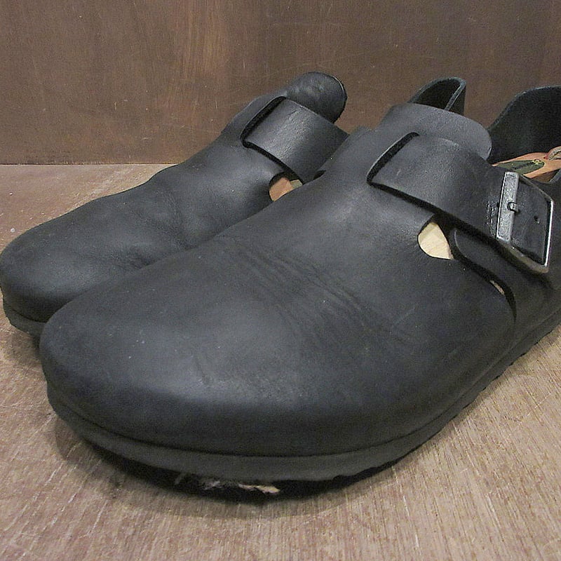 【美品】BIRKENSTOCK ロンドン ブラック サンダル 26 レザー レア ビンテージ○BIRKENSTOCK Londonレザーサンダル黒○241012j4-m-sdl
