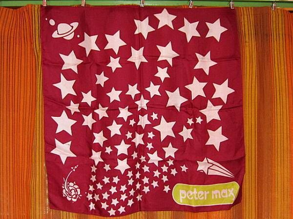 ビンテージ60's70's○ピーターマックス星柄スカーフB○230716i11