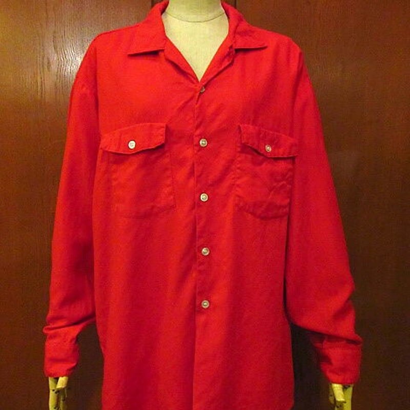 ビンテージ60's○GOLDEN ARROWウールループカラーシャツ赤size XL○2009 ビンテージ60's○GOLDEN ARROWウールループカラーシャツ赤size XL○2009