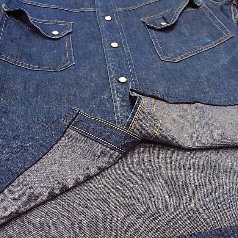 ビンテージ50's○Levi'sショートホーンデニムウエスタンシャツ