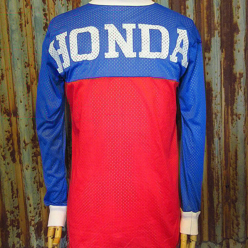 ビンテージ70's○HONDAトリコロールモトクロスジャージ赤×青×白 ビンテージ70's○HONDAトリコロールモトクロスジャージ赤×青×白