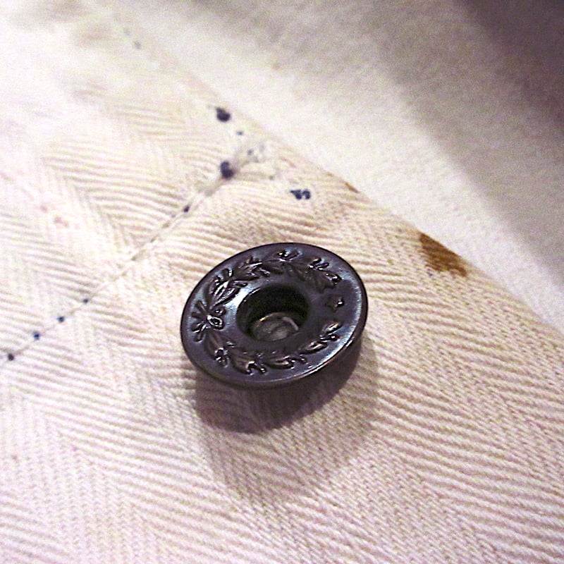 ビンテージ40's50's○Stone Cutterヘリンボーンショップコート白 ビンテージ40's50's○Stone Cutterヘリンボーンショップコート白