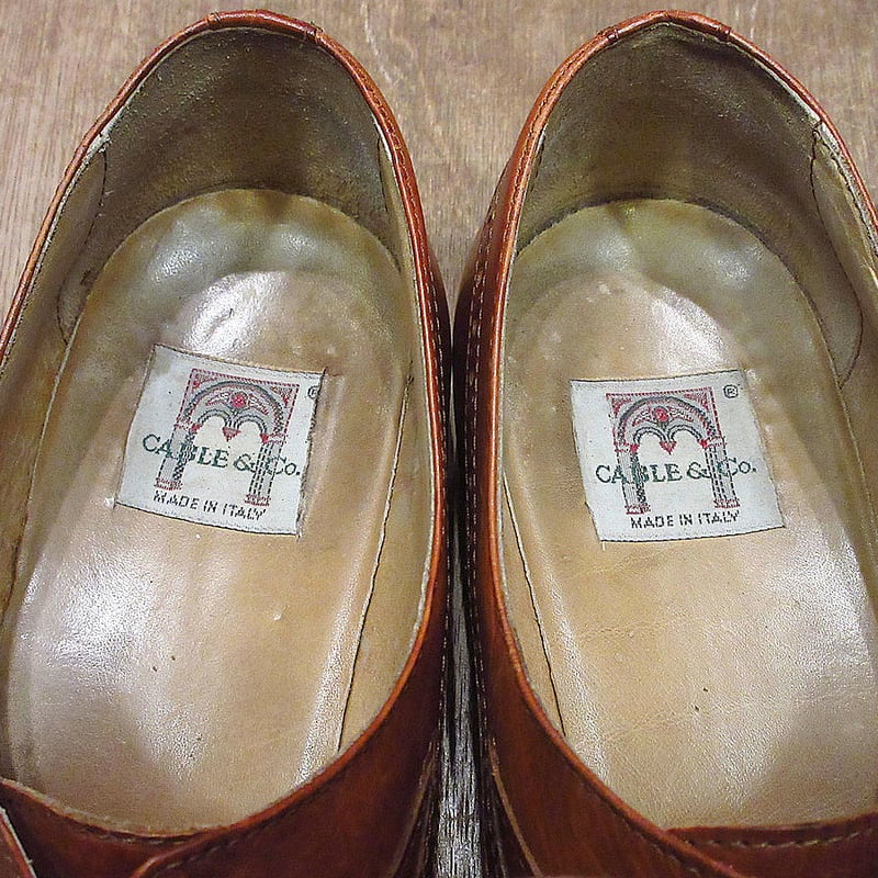 ビンテージ○CABLE & Co.レザーメッシュシューズ茶size 9 1/2 D