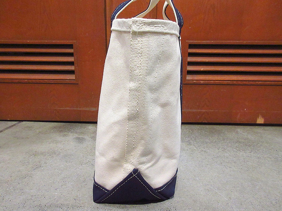 ビンテージ90's○DEADSTOCK L.L.Beanトートバッグ紺×白○231221i8-