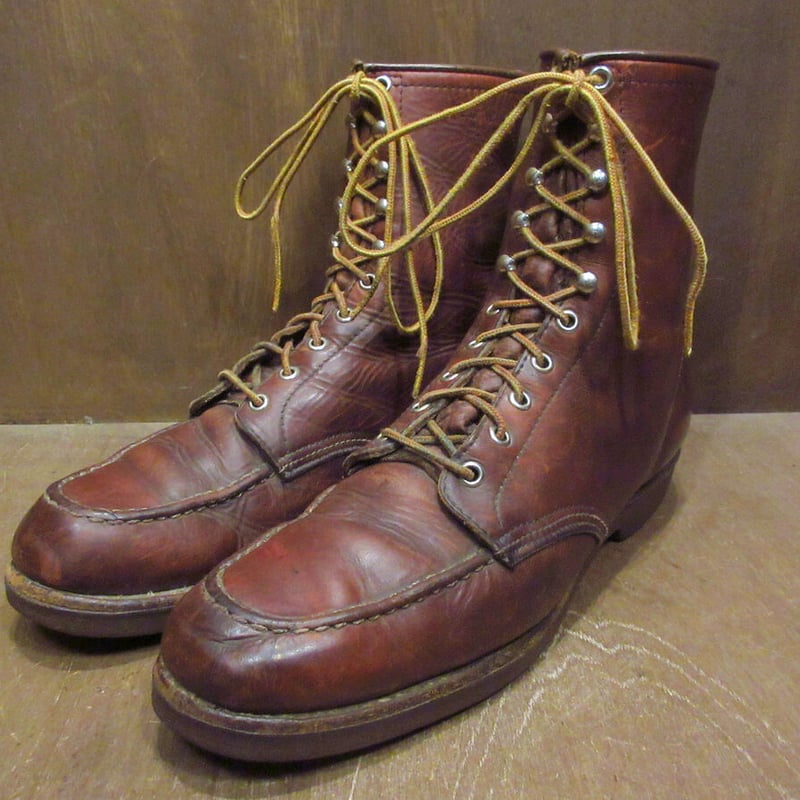 ビンテージ70's80's○RED WINGプリント羽根タグワークブーツ