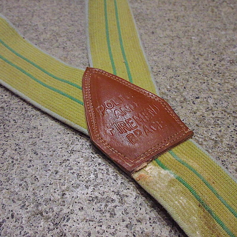 ビンテージ~50's○ボタン留めストライプポリスサスペンダー○220624r9