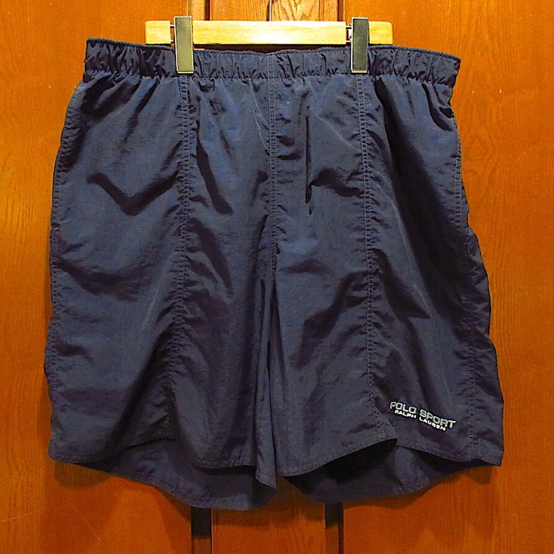 Polo Ralph Lauren スイムナイロンショーツ紺色 80s 90s ポロラルフローレン POLO スイムショーツ ネイビー 街