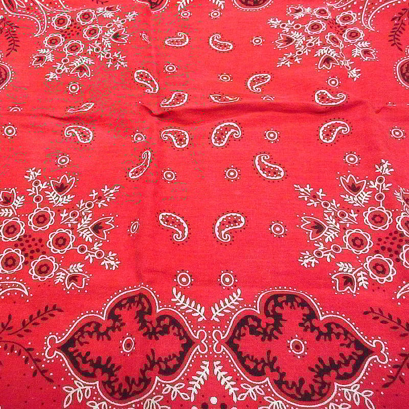 ビンテージ60's○FAST COLOR総柄コットンバンダナ赤○230127k10-bnd 1