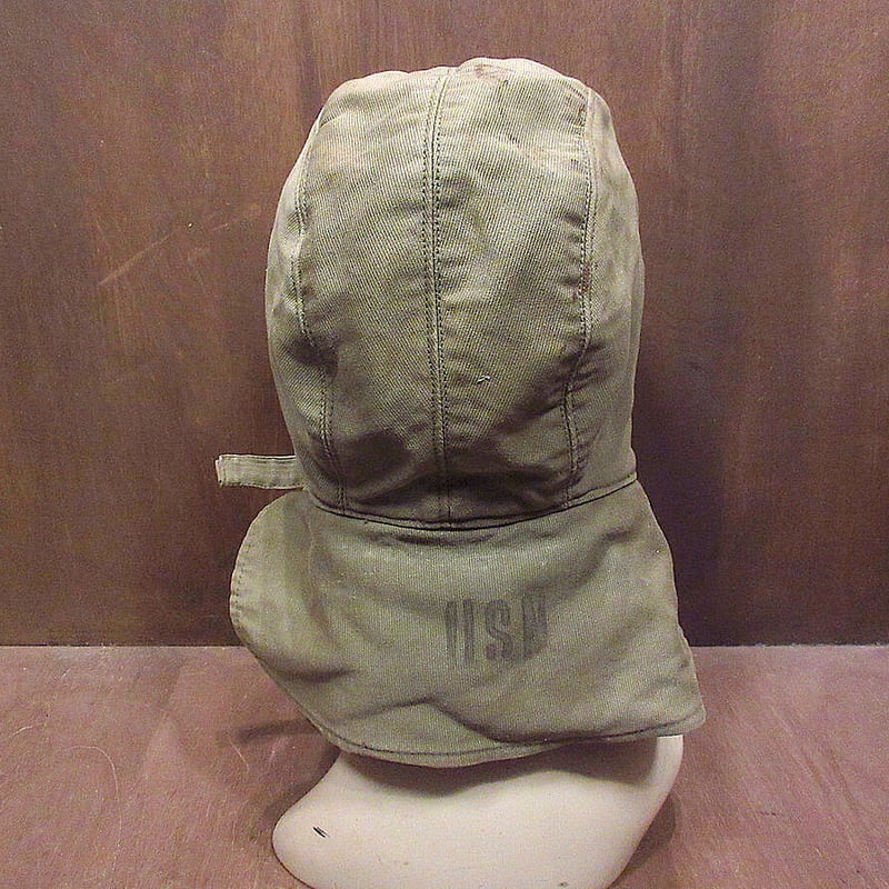 希少 1940s vintage 米軍 実物 USN デッキキャップ F MILITARY - デッド 40s ビンテージ US NAVY USN デッキ キャップ