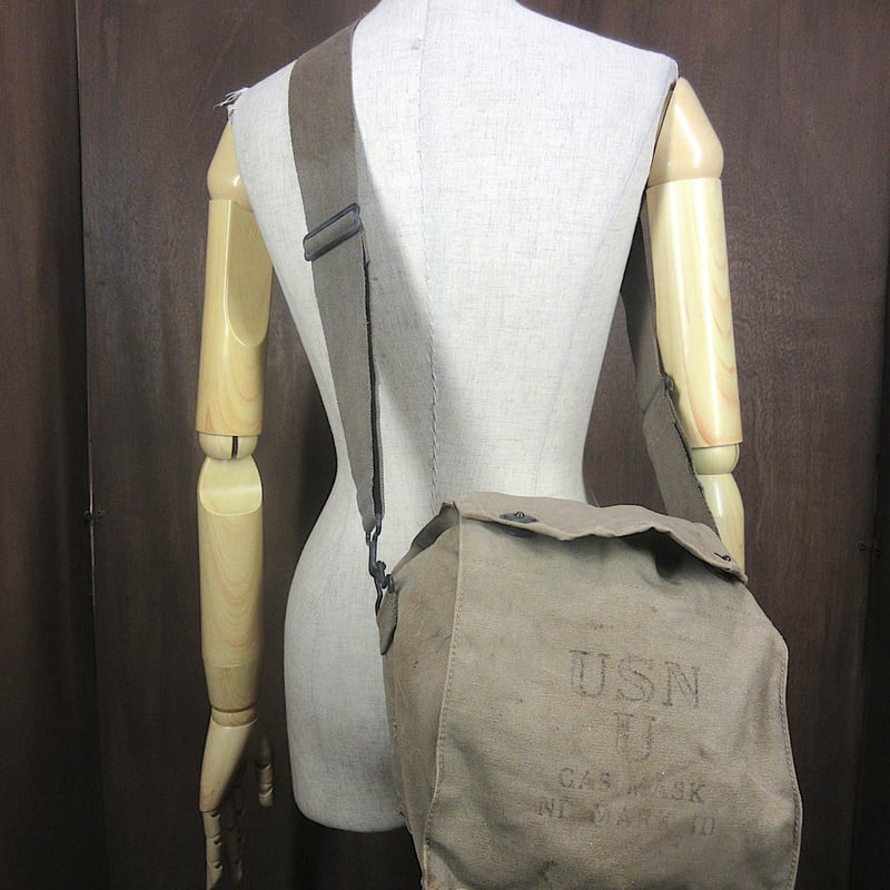 ビンテージ40's○U.S.NAVY ND MARK IIIガスマスクバッグ○260323n8