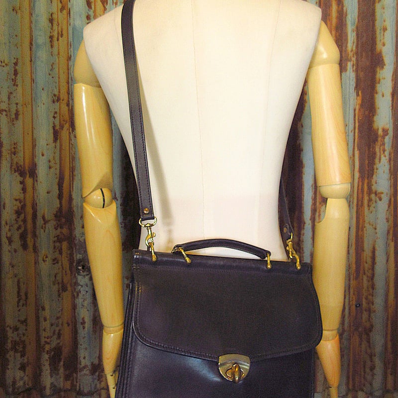 JACK GEORGESレザーショルダーバッグ黒○240911j7-bag-shd古着アクセサ