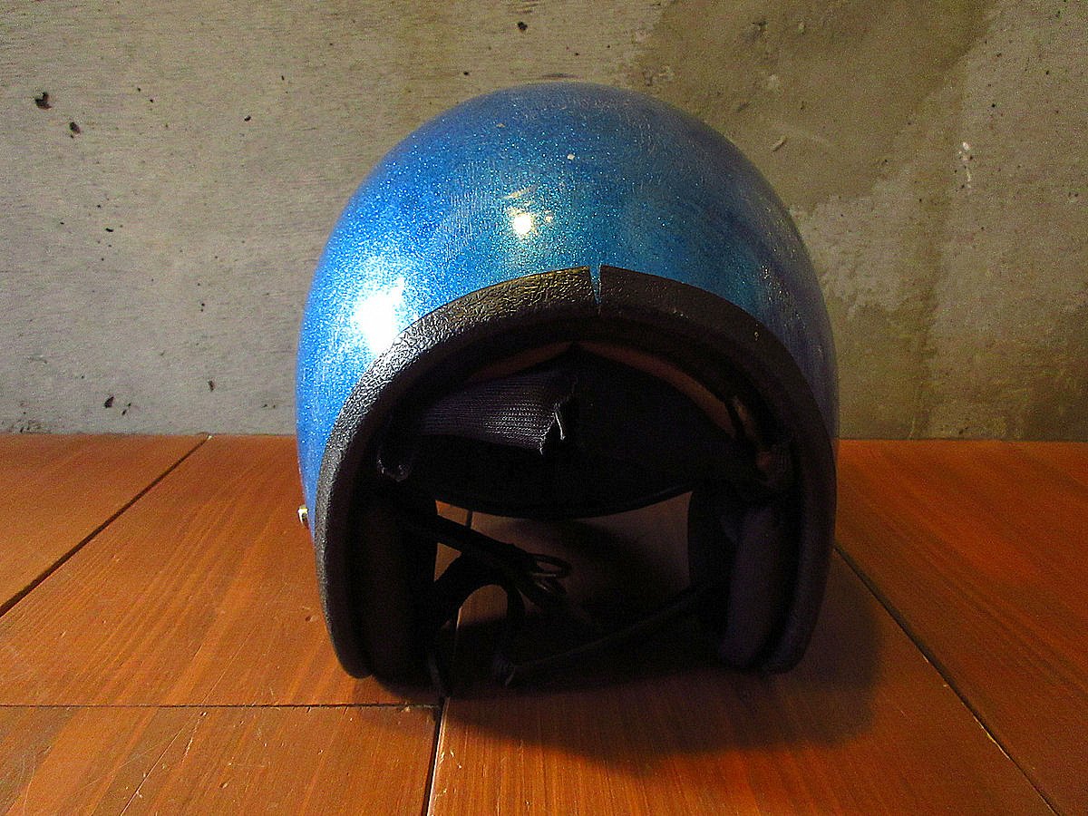 ビンテージ70's○PROTECジェットヘルメット青○240331j2-hlmt