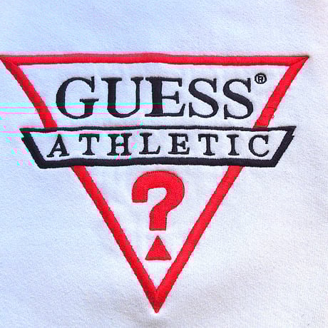 ビンテージ90’s●GUESS ATHLETIC刺繍スウェット白size M●241108k5-m-sws 1990sゲス古着トレーナー