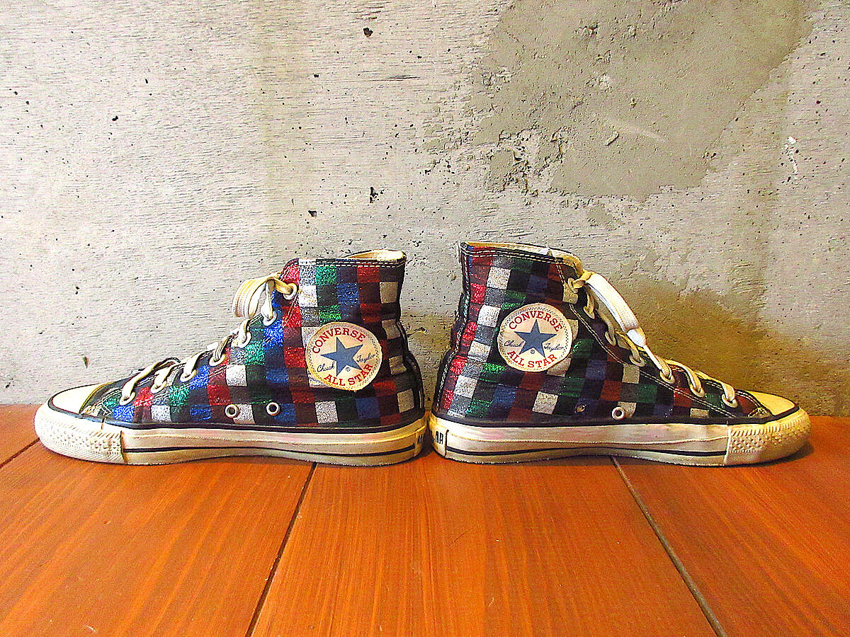 ビンテージ80's○CONVERSEオールスターHIラメチェッカーsize 8○230811k...