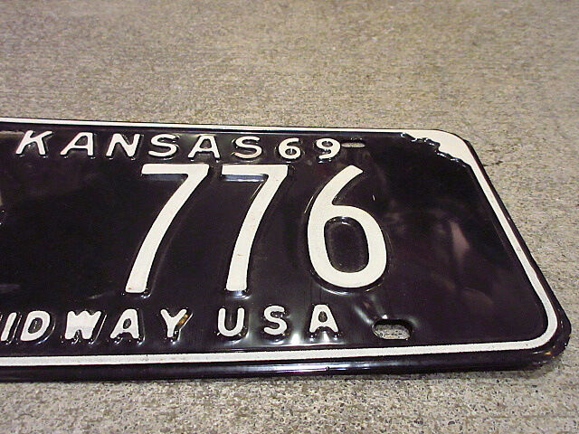 ビンテージ60's○KANSAS 1969ナンバープレート○210205f9-otclctカン