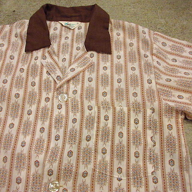 ビンテージ70's○K-mart 総柄パジャマセットアップ Size S