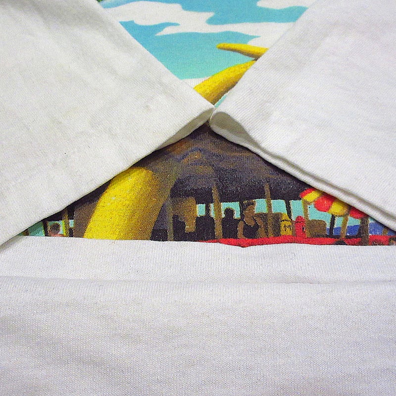ビンテージ90's○McDonald × THE FLiNTSTONESプリントTシャツ白si