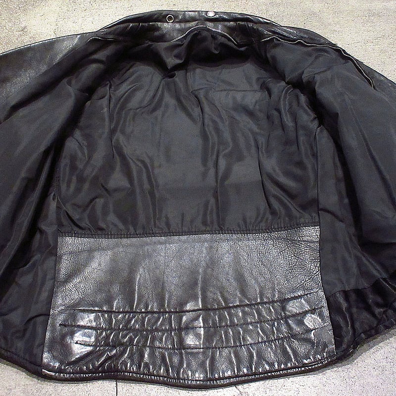 ビンテージ70's○レザーダブルライダースジャケット黒size 46 ビンテージ70's○レザーダブルライダースジャケット黒size 46