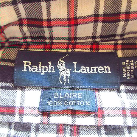 ビンテージ90’s●Ralph Laurenコットンチェックボタンダウンシャツsize L●240422k3-m-lssh-drs 1990sラルフローレンメンズ古着