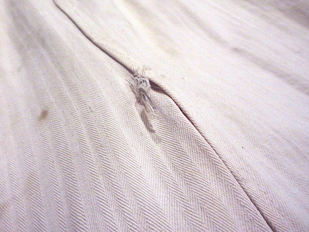 ビンテージ40's50's○Stone Cutterヘリンボーンショップコート白×青