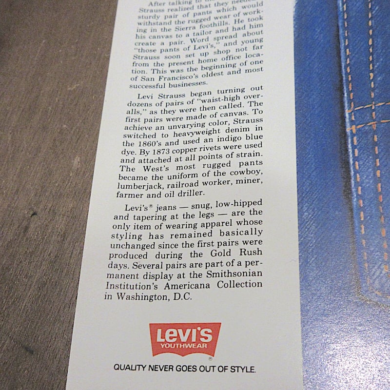 ビンテージ70's○Levi's BIG E 501アドバタイジングポスターA○260225z