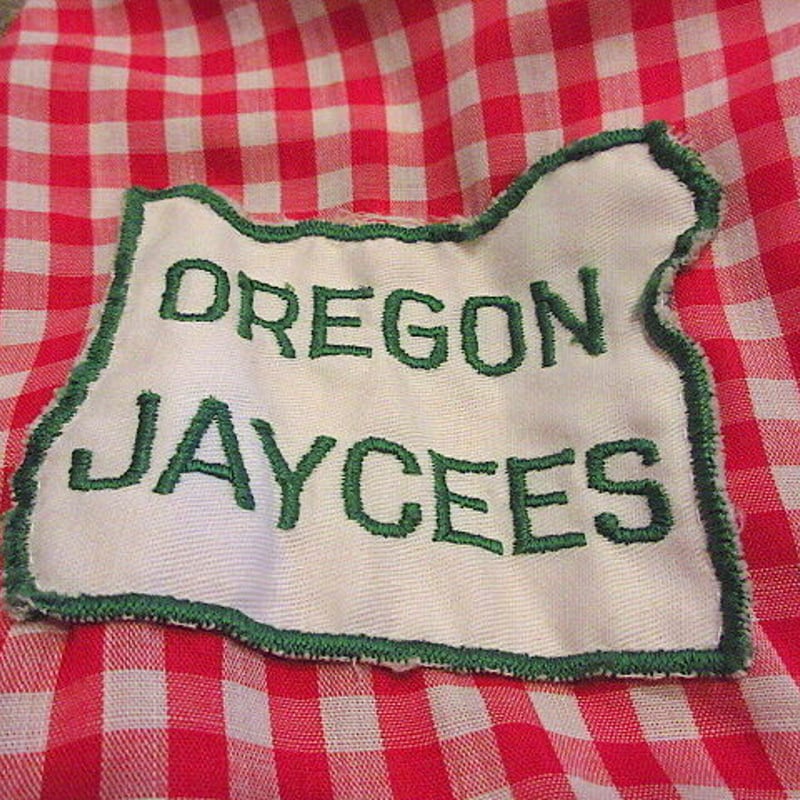 ビンテージ70's○Levi'sワッペン付きギンガムチェックシャツ赤×白size