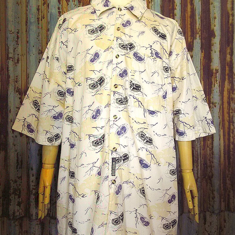 ビンテージ90's○WU WEAR総柄コットンアロハ半袖シャツsize 2XL ビンテージ90's○WU WEAR総柄コットンアロハ半袖シャツsize 2XL