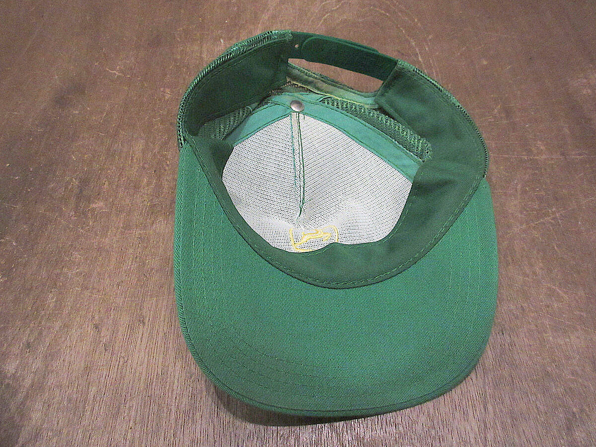 ビンテージ80's○JOHN DEERE刺繍入りメッシュキャップ黄緑○230907j7