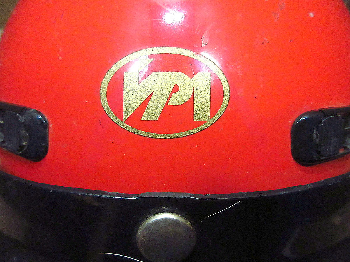 ビンテージ90's○バイザー付きジェットヘルメット赤○240110j8-hlmt