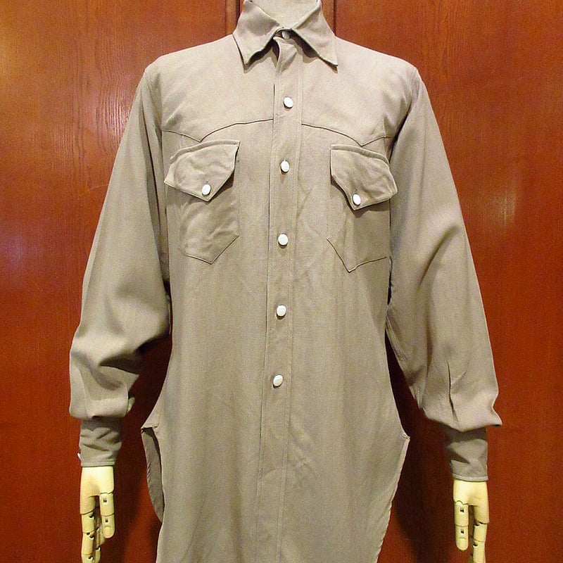 古着 60s USA製 LAS VEGAS by Cowboy Joe フローラル ステッチ 開襟