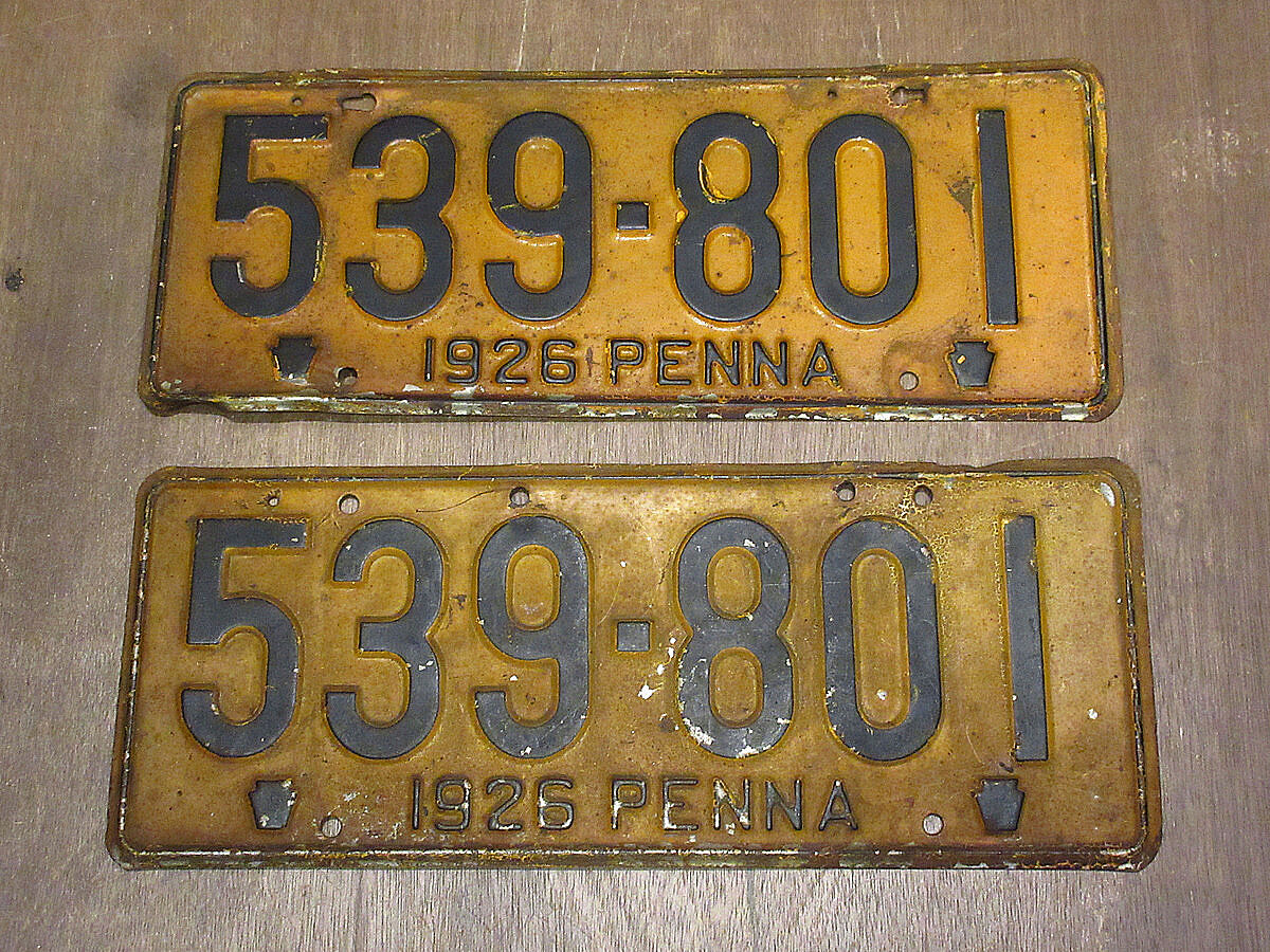 ビンテージ20's○PENNSYLVANIAナンバープレート1926年2点セット○210511