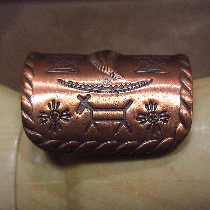 ビンテージ○ナバホカッパーバングル○221214i6-bng