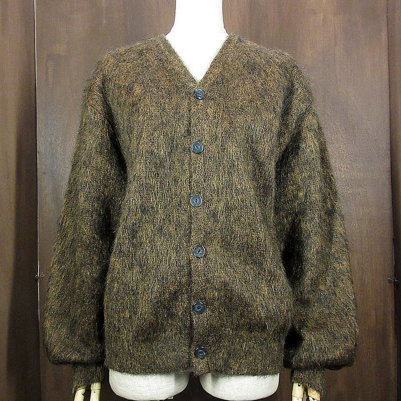 ビンテージ60's○TOWNE AND KINGモヘアニットカーディガン茶