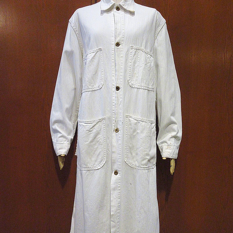 ビンテージ40's50's○HBTワークショップコート白○240410i2-m-ct ビンテージ40's50's○HBTワークショップコート白○240410i2-m-ct