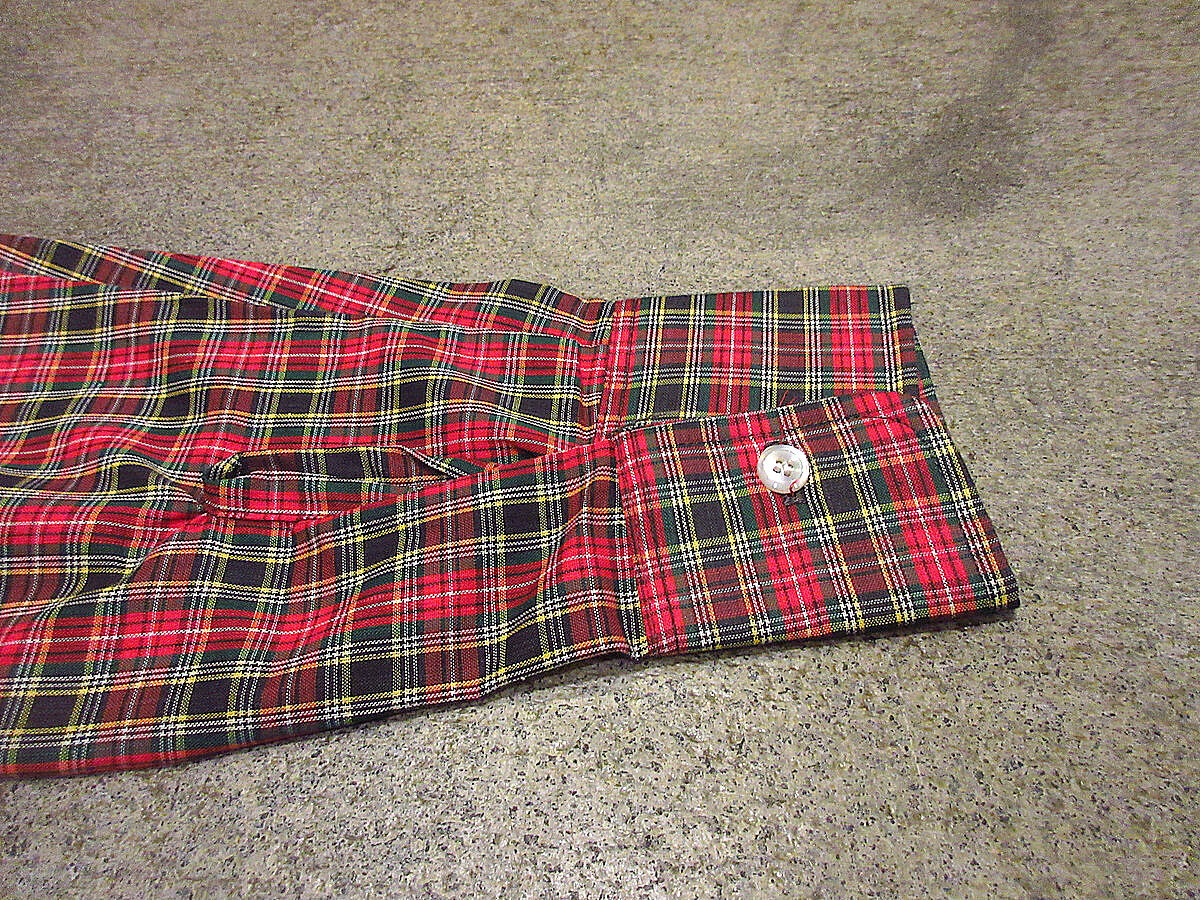 ビンテージ70's○DEADSTOCK Golden Keyチェック長袖シャツsize S○2
