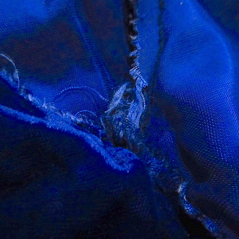 ビンテージ~40's○レディースベロアボレロ青○250614m6-w-cdgトップス