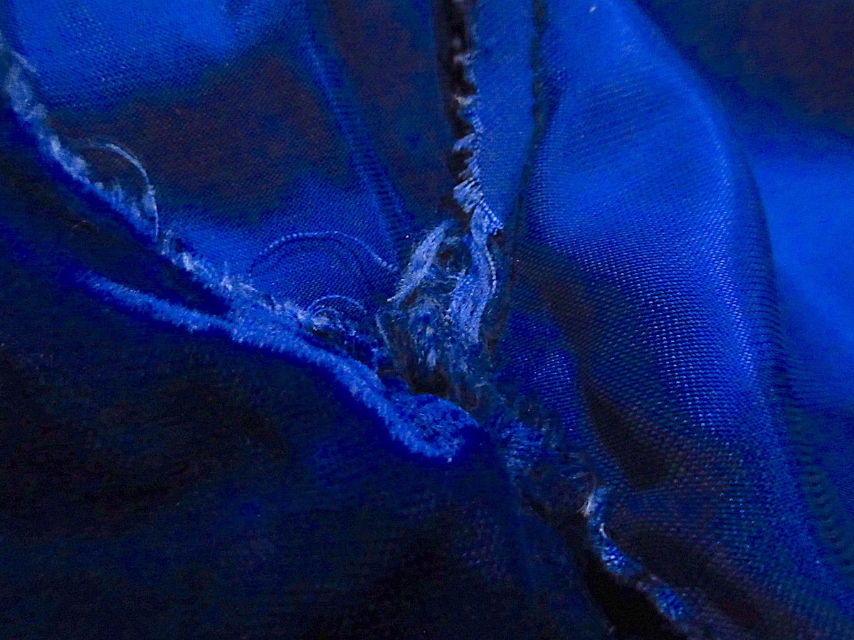 ビンテージ~40's○レディースベロアボレロ青○250614m6-w-cdg