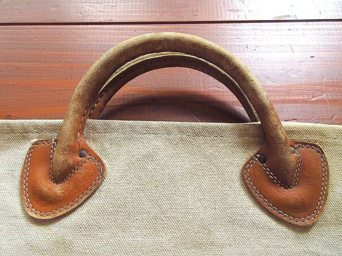 ビンテージ70's○L.L.Beanレザーハンドルキャンバスログキャリー ビンテージ70's○L.L.Beanレザーハンドルキャンバスログキャリー