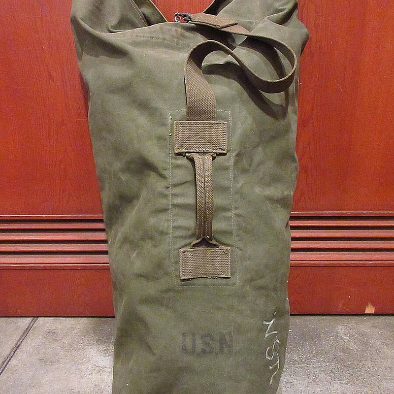 40's〜50's ヴィンテージ ハンドペイント ヘビーダッフルバック スカル ビンテージ40's○U.S.NAVYハンドペイントキャンバスダッフル