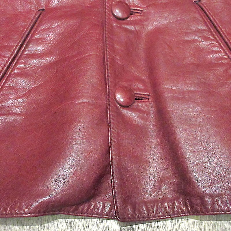 ビンテージ70's○GLASS WATERレザージャケット小豆色○250326z2-m-jk-