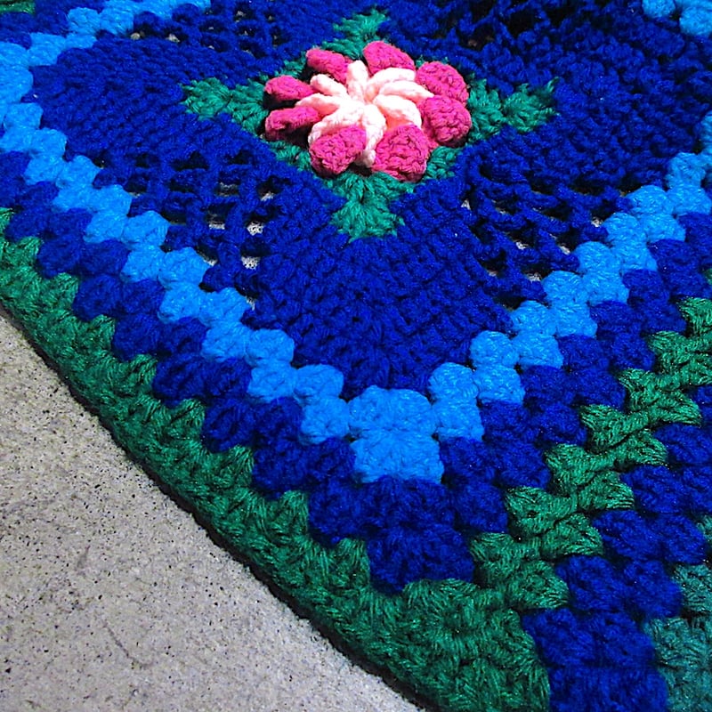 ヴィンテージ かぎ編み ブランケット ビンテージ○かぎ針編みブランケットsize 約188cm × 約166cm○260115n1-