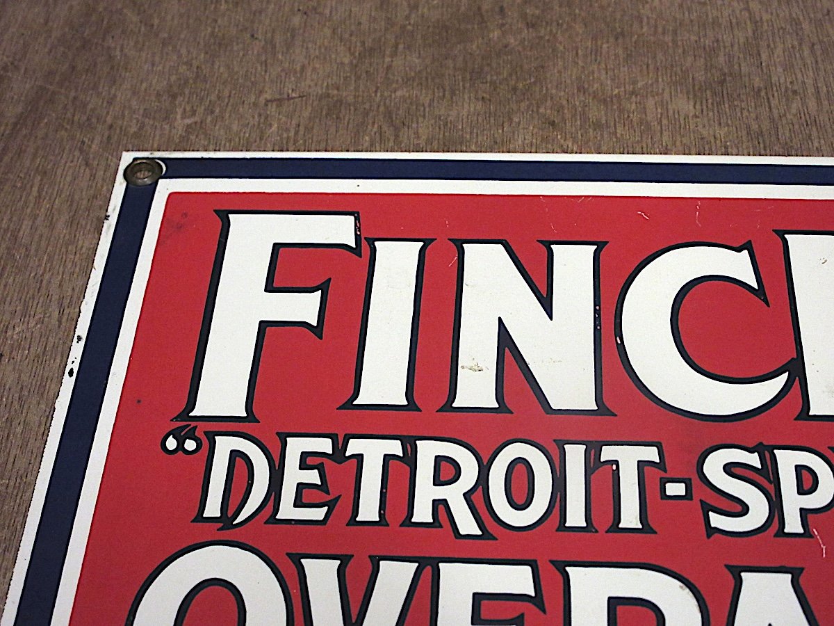ヴィンテージメタルサインプレート Finck's Overall社 ヴィンテージ