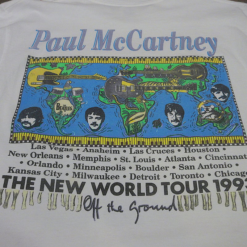 ビンテージ90's○Paul McCartney 1993年ツアーTシャツ白size L