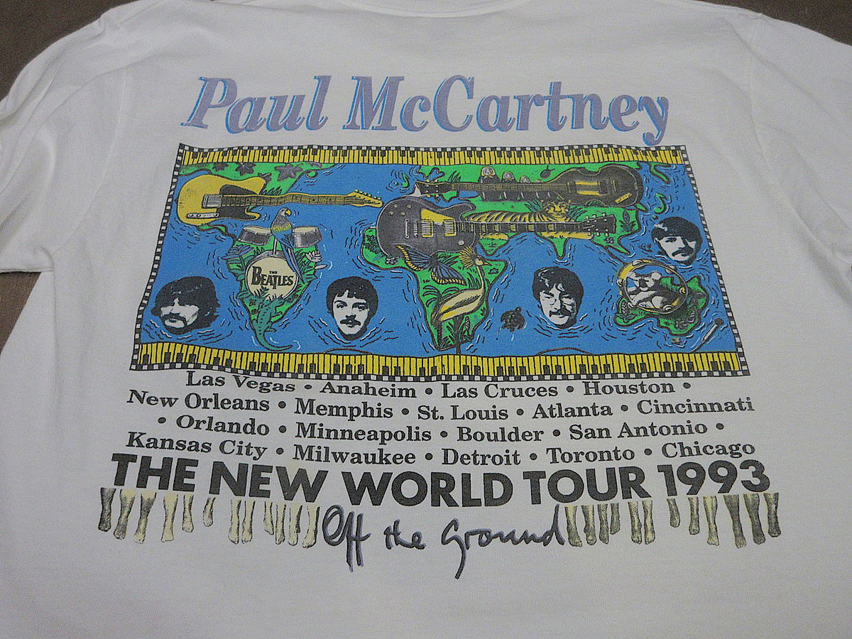 ビンテージ90's○Paul McCartney 1993年ツアーTシャツ白size L○25