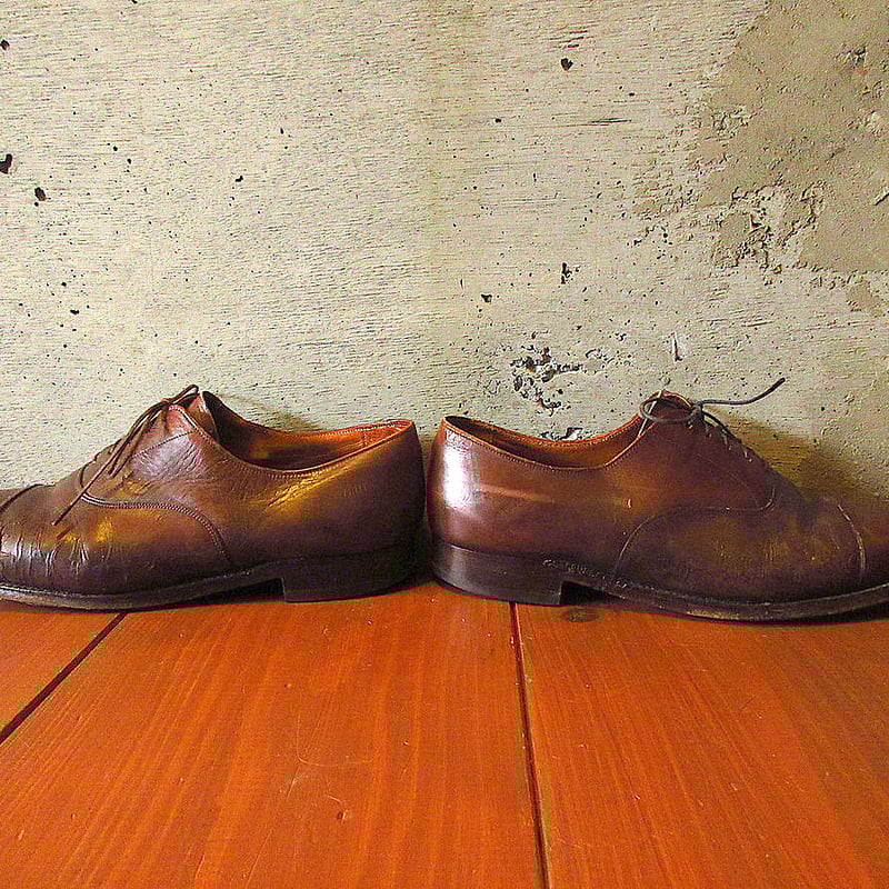 ビンテージ○ROYAL TWEEDストレートチップシューズ茶size 9
